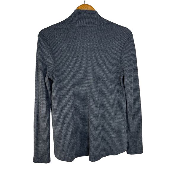 Paper Crane Cardigan Women's Size S Gray Waffle Knit - Picture 2 of 5